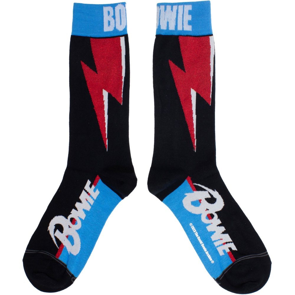 David Bowie - Red Flash Socks - Black/Multicolours
